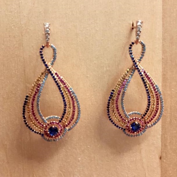 925K Sterling Silver With CZ Earrings - Picture 1 of 3